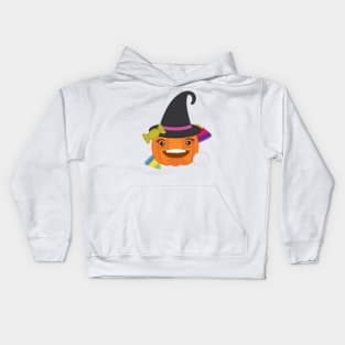 Cute Kawaii Smiling Pumpkin Face for Halloween. Kids Hoodie